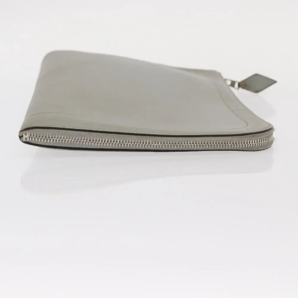 Hermes Zip Tablet Clutch Bag Epsom Gray